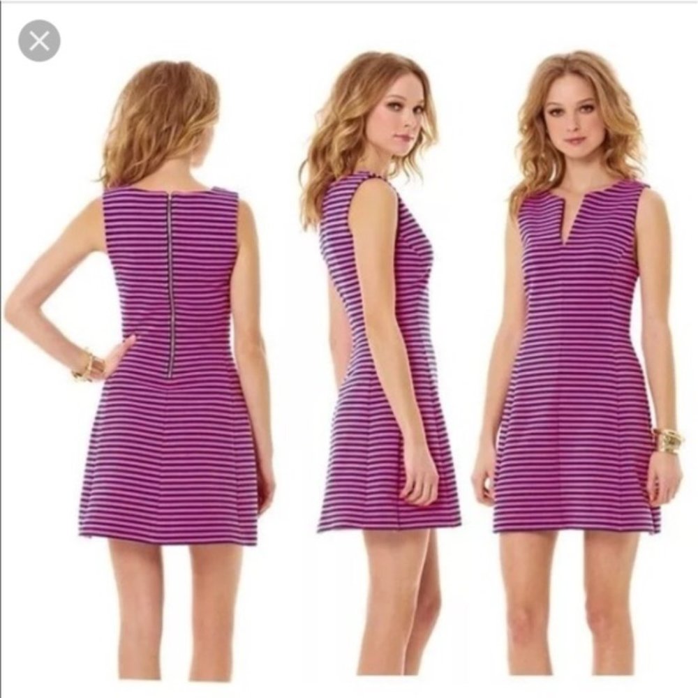 Lilly Pulitzer Brielle fit & flare dress Hotty Pink Ottoman Stripe